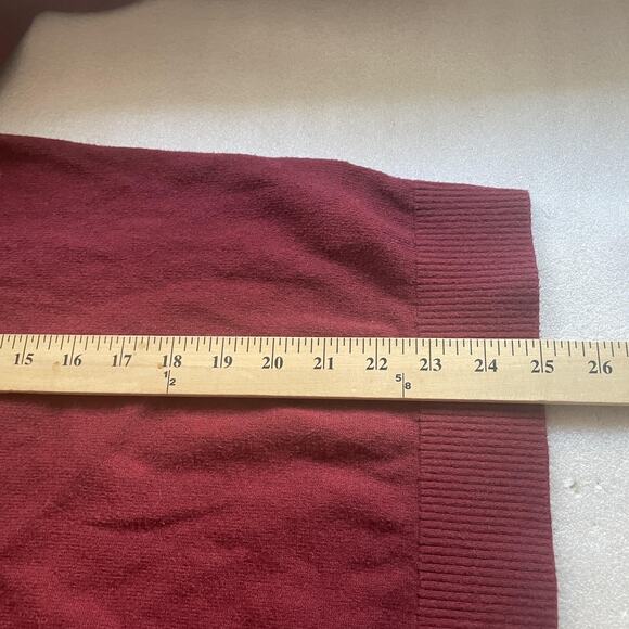 Tommy Hilfiger Sweater Men Medium Burgundy Pima Cotton Cashmere Knit Pullover - Picture 10 of 12